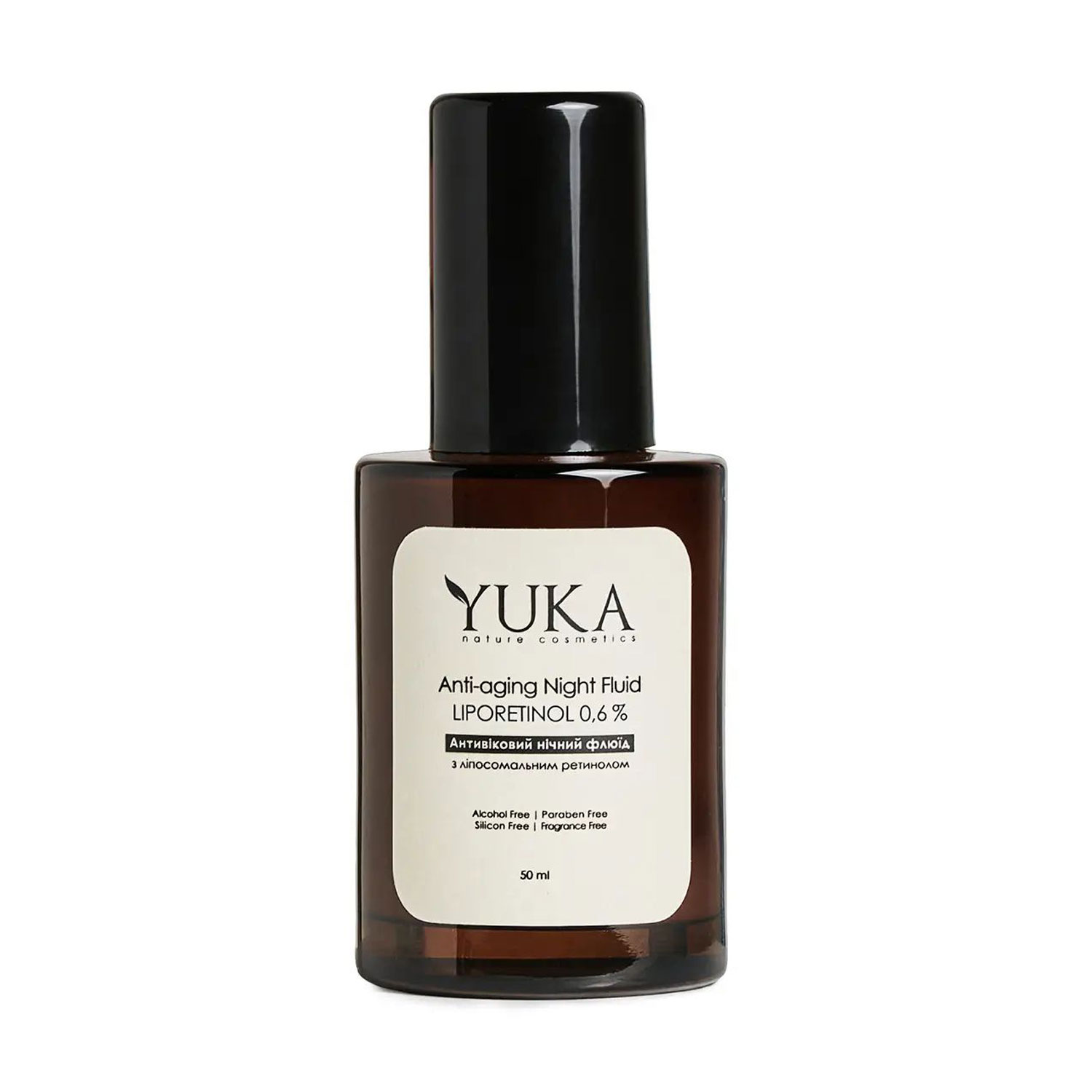 Антивіковий нічний флюїд для обличчя Yuka Anti-Aging Night Fluid LipoRetinol з ретинолом 0.6% та церамідами, 50 мл